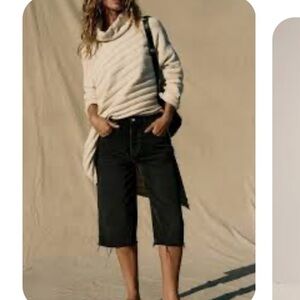 Free People We The Free Jam Session Capri Jeans Rock Steady Black Size 28 NWT